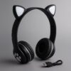 УЦЕНКА! Беспроводные детские Bluetooth наушники с ушками и подсветкой Cat-23M Черный (Плохая упаковка 3197)