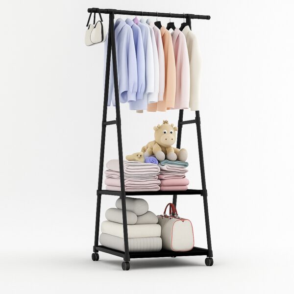 УЦЕНКА! Передвижная напольная вешалка для одежды THE NEW COAT RACK Черный (Плохая упаковка 3214)