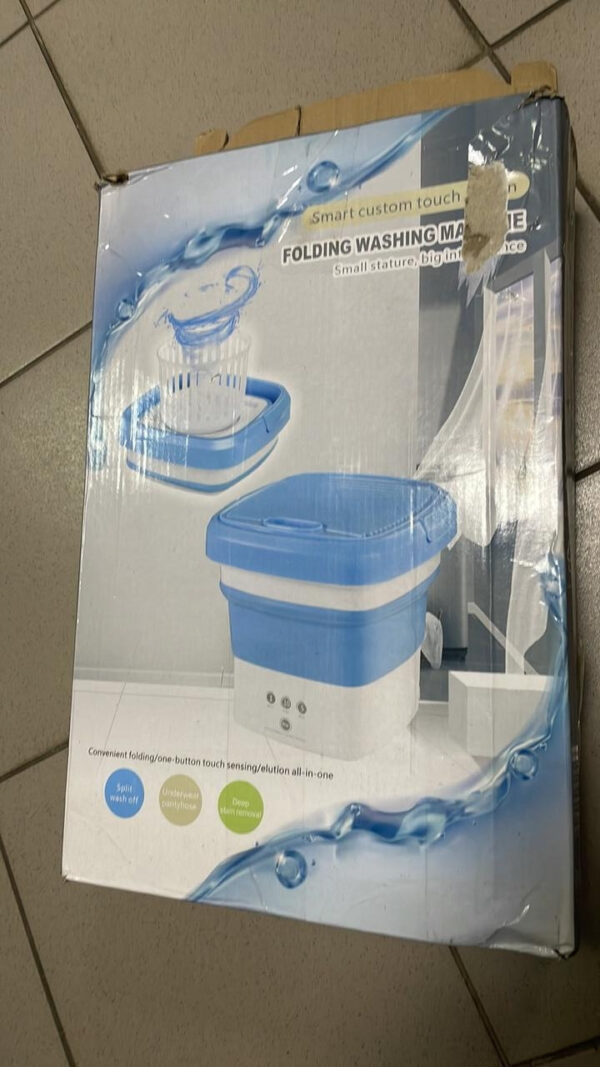 УЦЕНКА! Складная мини-стиральная машина СИНЯЯ переносная до 2,5 кг Folding Washing Machine Стиральная (Плохая упаковка 3267)