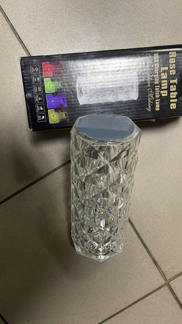 УЦЕНКА! Настольная аккумуляторная лампа с пультом 22см ночник Роза RGB Crystal Rose.(Плохая упаковка, трещина на корпусе 3274)