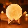 УЦЕНКА! Светильник-ночник 3D слой Луна Moon Lamp на деревянной подставке 15 см (Плохая упаковка 3301)