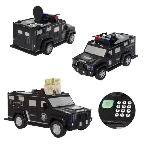 УЦЕНКА! Электронная копилка-сейф Машина полиции CASH TRUCK 143 с кодовым замком (Плохая упаковка 3303)
