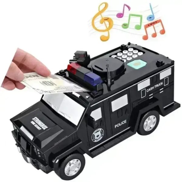 УЦЕНКА! Электронная копилка-сейф Машина полиции CASH TRUCK 143 с кодовым замком (Плохая упаковка 3303)