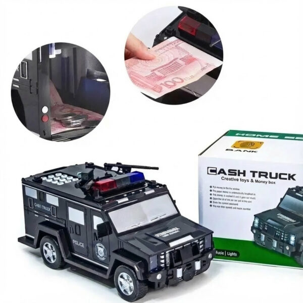 УЦЕНКА! Электронная копилка-сейф Машина полиции CASH TRUCK 143 с кодовым замком (Плохая упаковка 3303)