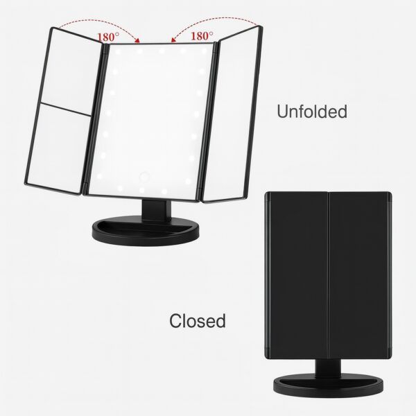 УЦЕНКА! Зеркало тройное для макияжа с LED подсветкой Magic Makeup Mirror (Надбит корпус 3305)