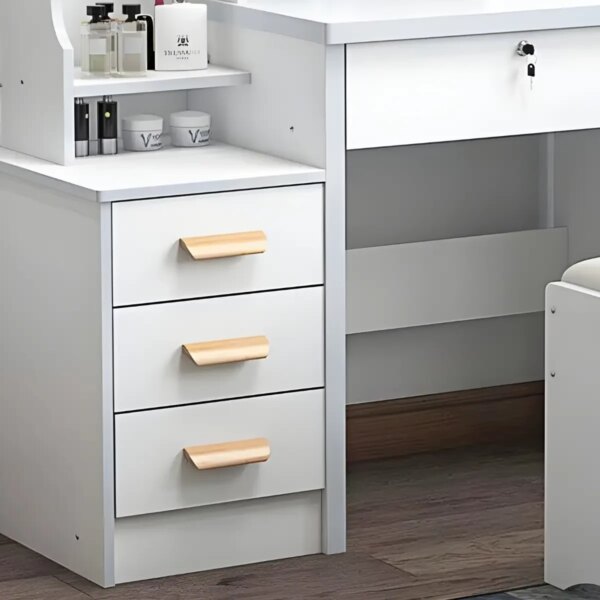 Туалетный столик с прямоугольным LED-зеркалом и пуфиком STL-MD 84