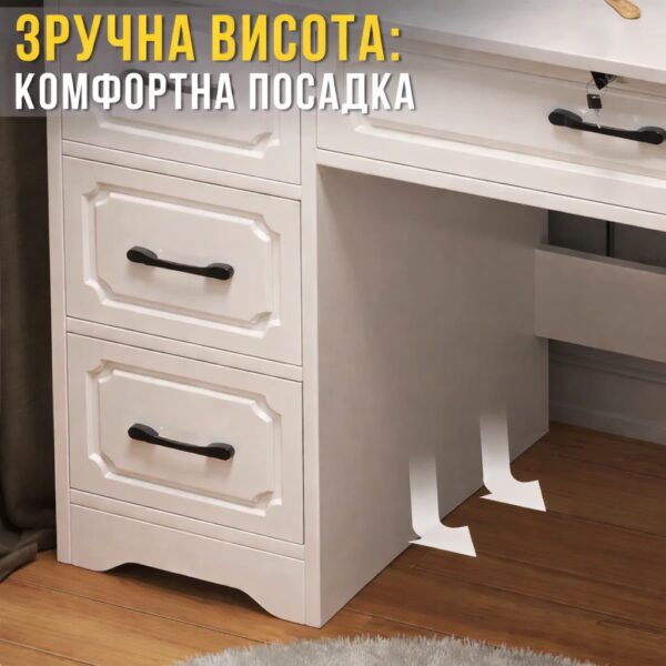Макияжный столик 100х40х137см с LED-зеркалом и выдвижными ящиками STL-MD 93