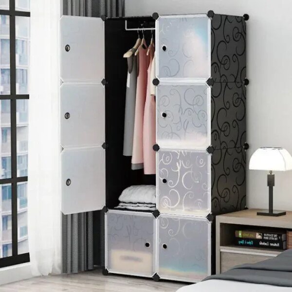 Сборной пластиковый шкаф-органайзер Storage Cube Cabinet МР 28-51 Черный