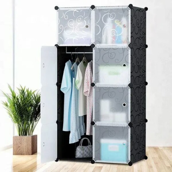 Сборной пластиковый шкаф-органайзер Storage Cube Cabinet МР 28-51 Черный
