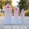 Бутылка для воды 3 в 1 Bottle AND264 Розово-голубая Комплект из 3 спортивных бутылок для воды