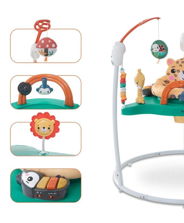 Детский игровой центр-стрибунец Jumperoo: интерактивный музыкальный центр 360° с регулировкой высоты и световыми эффектами Зеленый