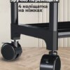 Стойка для одежды и полкой для обуви телескопическая на колесах Черный