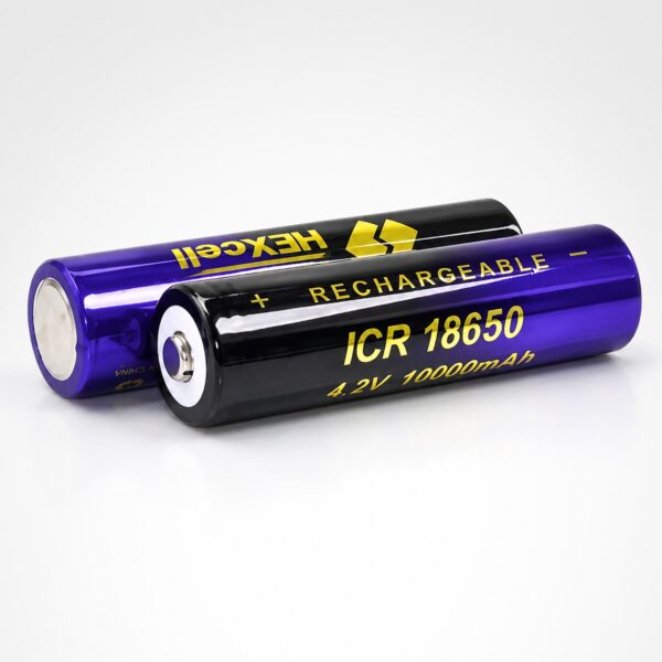 Аккумулятор 18650 HEXcell 10000 мАч 4.2В Li-ion с защитой от короткого замыкания для фонарей и портативной техники