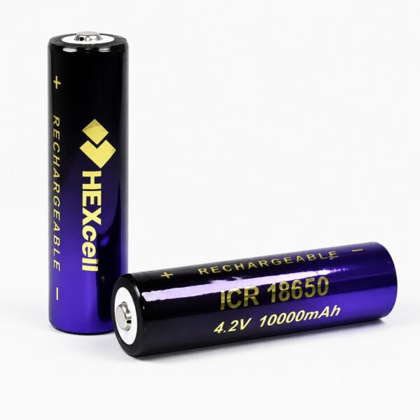 Аккумулятор 18650 HEXcell 10000 мАч 4.2В Li-ion с защитой от короткого замыкания для фонарей и портативной техники