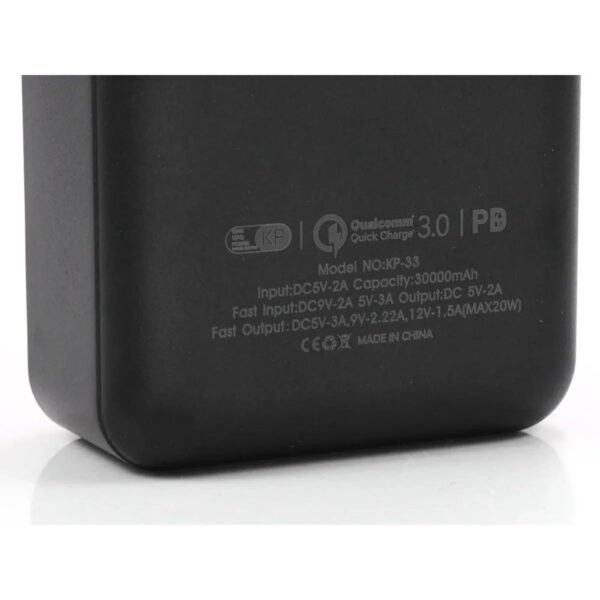 Внешний аккумулятор King Power KP-33 30000 мАч 22.5W Power Bank с быстрой зарядкой