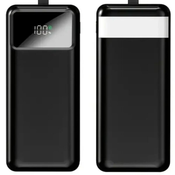 Повербанк KPG-402 40000 мАч черный с фонариком, 2 USB, microUSB и Type-C