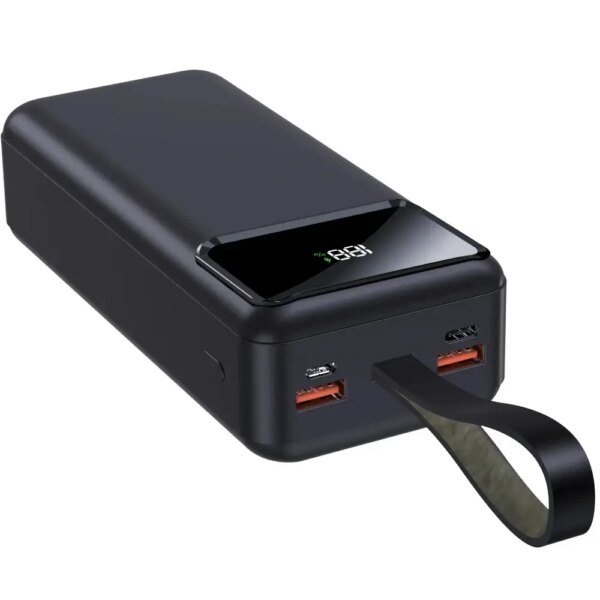 Повербанк KPG-402 40000 мАч черный с фонариком, 2 USB, microUSB и Type-C