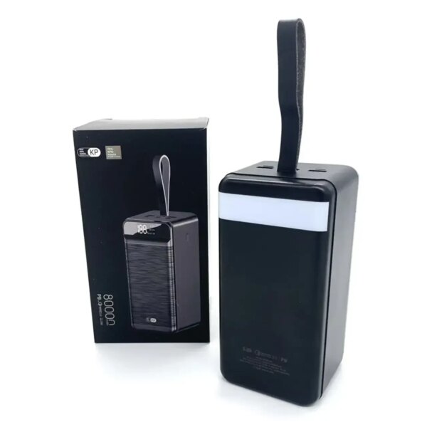 Портативное зарядное устройство Power Bank с фонариком King Power PD-808000 mAh 3USB Type-C Lightning Черное