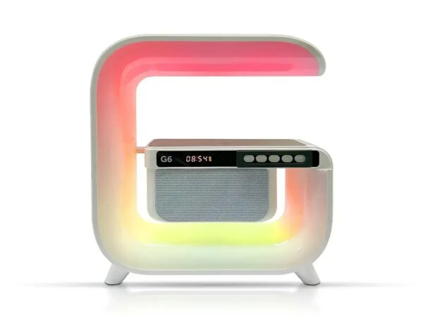 Настольный смарт светильник ночник G-Smart G6 Лампа-ночник с часами Bluetooth-колонкой и беспроводной зарядкой