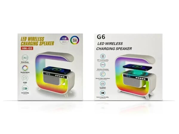 Настольный смарт светильник ночник G-Smart G6 Лампа-ночник с часами Bluetooth-колонкой и беспроводной зарядкой