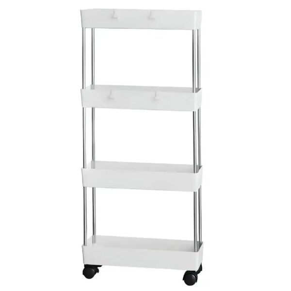 УЦЕНКА! Этажерка на колесах 4 яруса (87×38×13см), Bathroom Rack / Напольная полка (Плохая упаковка, трещина 3540)