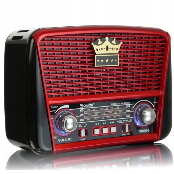 Радиоприемник аккумуляторный с Bluetooth, MP3 и фонариком, Golon RX-BT455S AM / Портативное радио