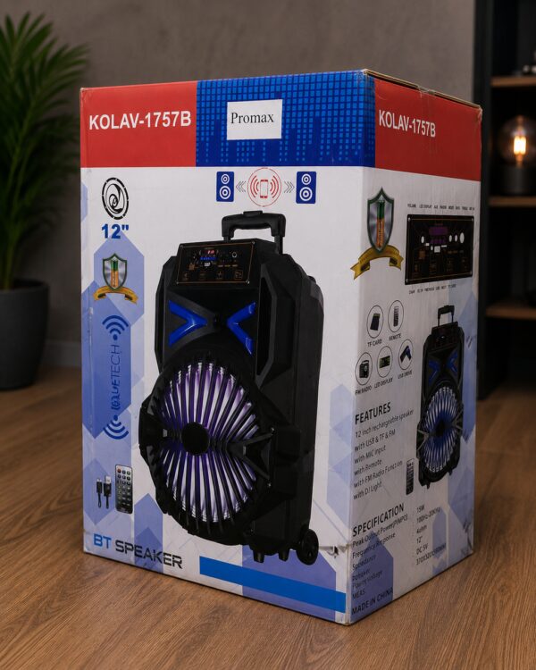 Колонка аккумуляторная KOLAV 1757В Bluetooth/USB/FM Акустика Колонка блютуз
