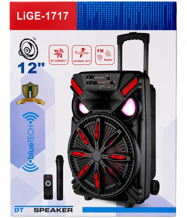 Акустическая система LiGE-1717 аккумулятор Bluetooth с микрофоном 12" 25Вт | Беспроводная аудиосистема