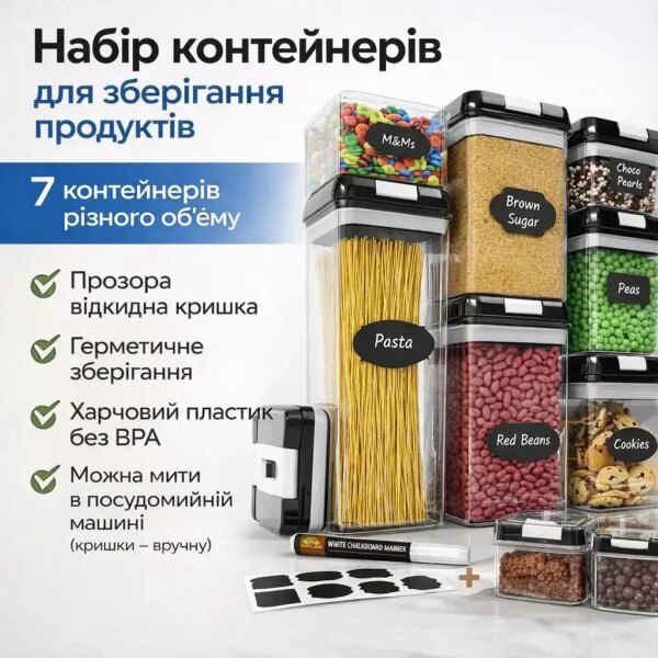 УЦЕНКА! Набор контейнеров для еды, 7 предметов (Повреждена упаковка 3547)