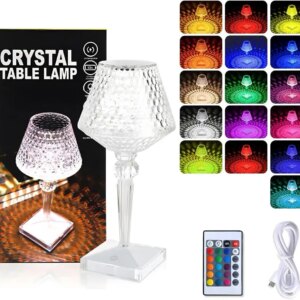 УЦЕНКА! Настольная LED лампа Crystal Table Lamp RGB с сенсорным управлением, пультом управления, 16 цветами (Плохая упаковка 3549)