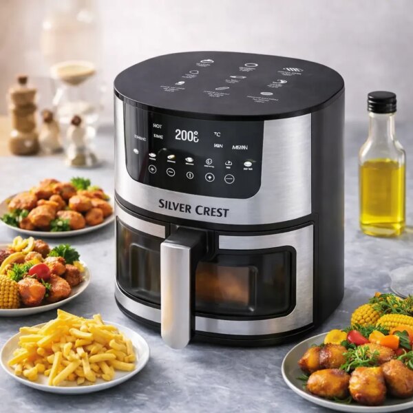 УЦЕНКА! Аэрогриль Silver Crest SC-8855S 8 л 4200 Вт сенсорное управление Hot Air Technology (Плохая упаковка, вмятина 3550)