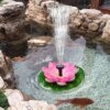 Садовый фонтан солнечный лотос + 4 насадки декоративный мини водяной фонтан для сада и пруда с солнечной панелью