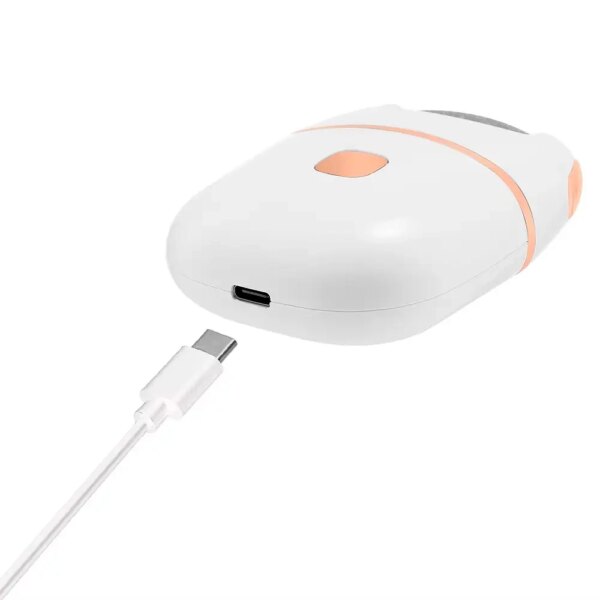 Электропемза USB с 2 шлифовальными насадками, Белый / Аккумуляторная шлифовальная машинка для педикюра / Прибор для педикюра