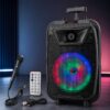 Портативная колонка Bluetooth на аккумуляторе с подсветкой, микрофоном и пультом ZQS8121