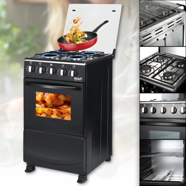 Газовая плита с четырьмя конфорками, духовкой и нержавеющей поверхностью RAF 8514