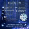 Новогодняя гирлянда Штора на 2х2 м украшения для декора дома Гирлянда на прозрачном проводе от сети Синий