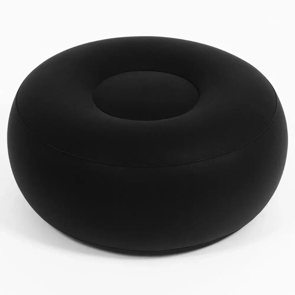 Надувное кресло с пуфиком 2в1 (116х98х83см, до 100кг) Air Sofa + насос, Черный / Надувной велюровый диван с пуфом