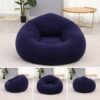 Надувное кресло-пуф Inflatable Sofa / Надувное кресло-мешок 110×110×85 см Темно-синий