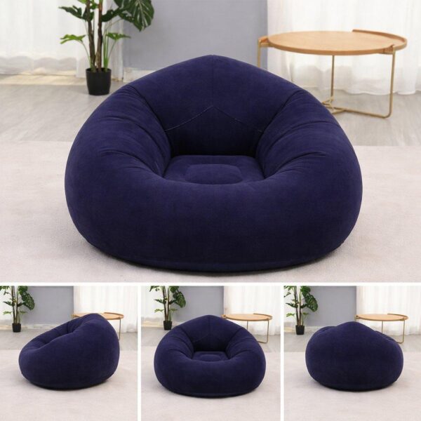 Надувное кресло-пуф Inflatable Sofa / Надувное кресло-мешок 110×110×85 см Темно-синий