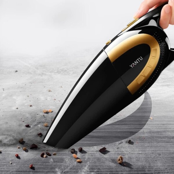 Автомобильный пылесос YANTU E03 Black + Gold 80 Вт НЕРА фильтр