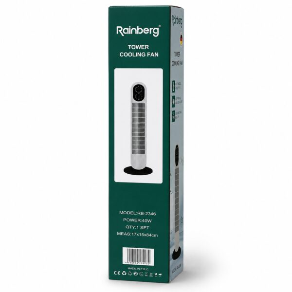 Башенный вентилятор Rainberg RB-2346 40 Вт, колонный напольный вентилятор с механическим управлением, тихой работой