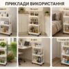 Полка-этажерка 64205 / Мобильная пластиковая этажерка 31×21×85,5 см / Полка на колесах