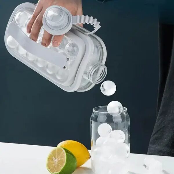 Портативная силиконовая форма для льда бутылка складная 2 в 1 ICE CUBE TRAY на 17 шариков