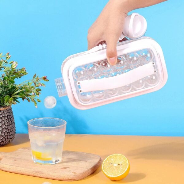 Портативная силиконовая форма для льда бутылка складная 2 в 1 ICE CUBE TRAY на 17 шариков