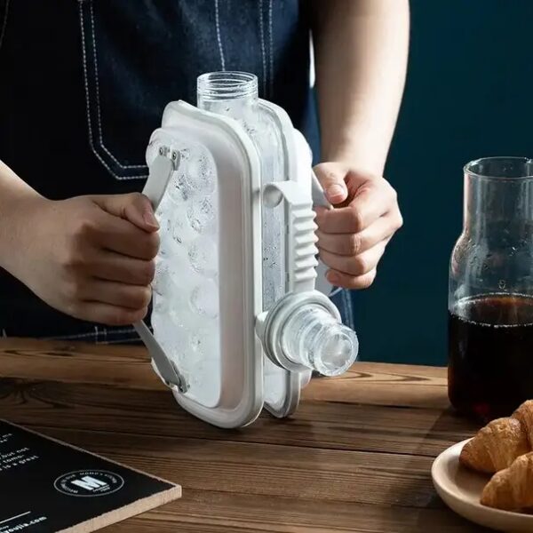 Портативная силиконовая форма для льда бутылка складная 2 в 1 ICE CUBE TRAY на 17 шариков