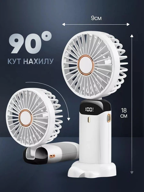Аккумуляторный портативный вентилятор с дисплеем N15W