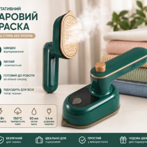 Портативный вертикальный утюг Steam / Мини отпариватель для одежды / Ручной паровой утюг