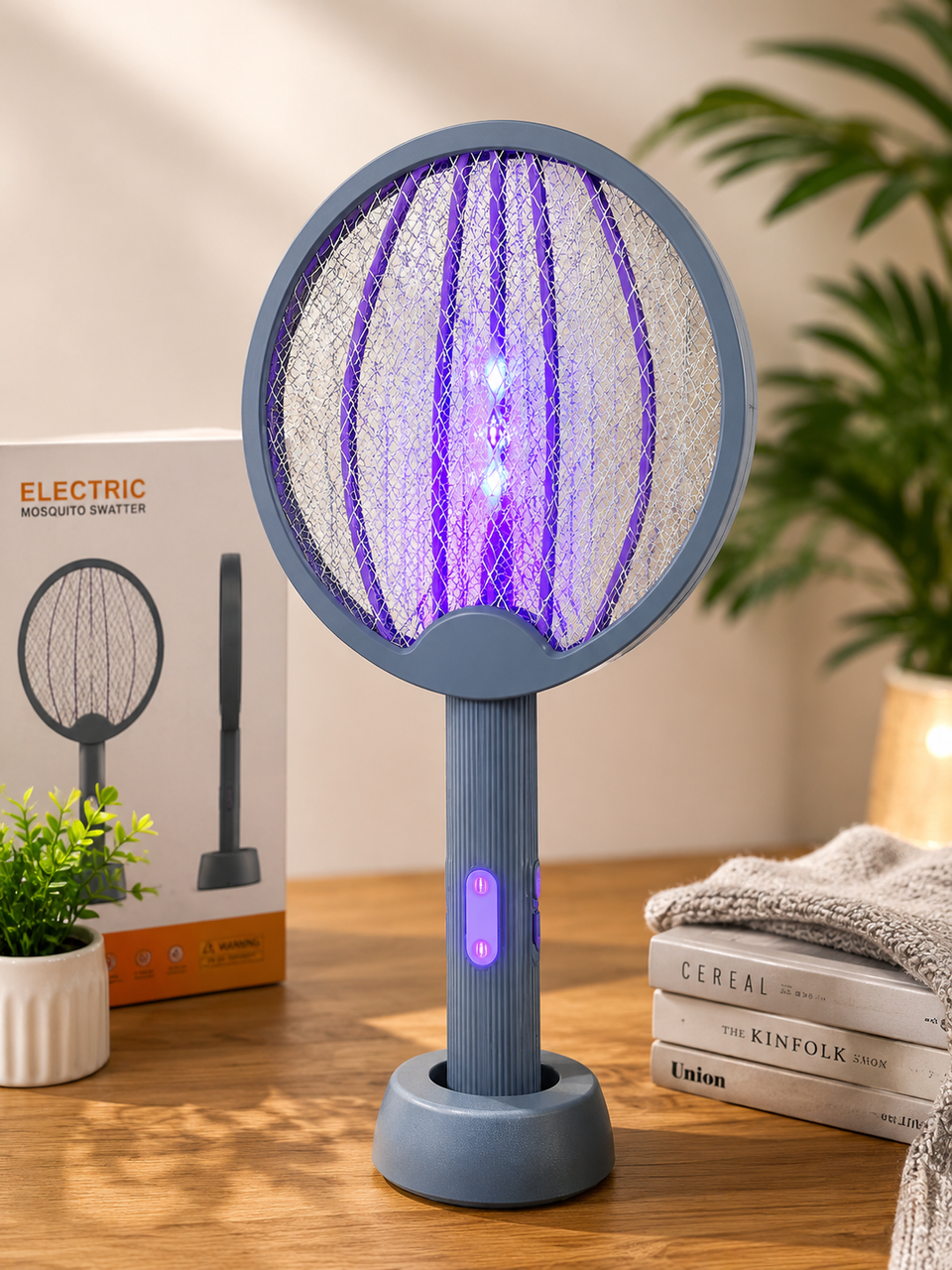 Мухобійка акумуляторна електрична складана, знищувач комах UKC Electric Mosquito Swatter