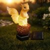 Садовый светильник на солнечной батарее 43 см, Белка на шишке, Оранжевый/Декоративный фонарь для сада