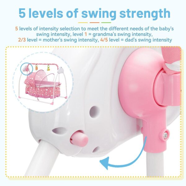 Портативная электрическая колыбель, большое пространство, детская авто-качели, электрическая USB-кроватка, детская кроватка-качалк